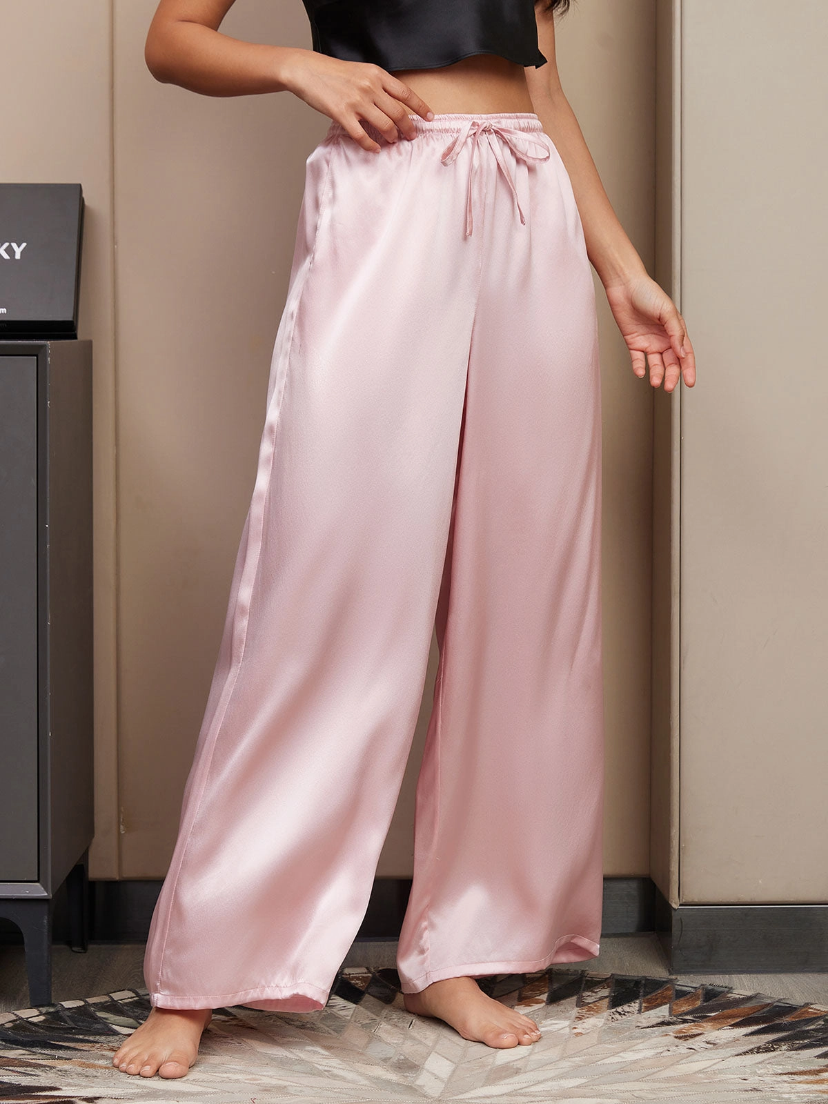 Pure Silk Casual Pants