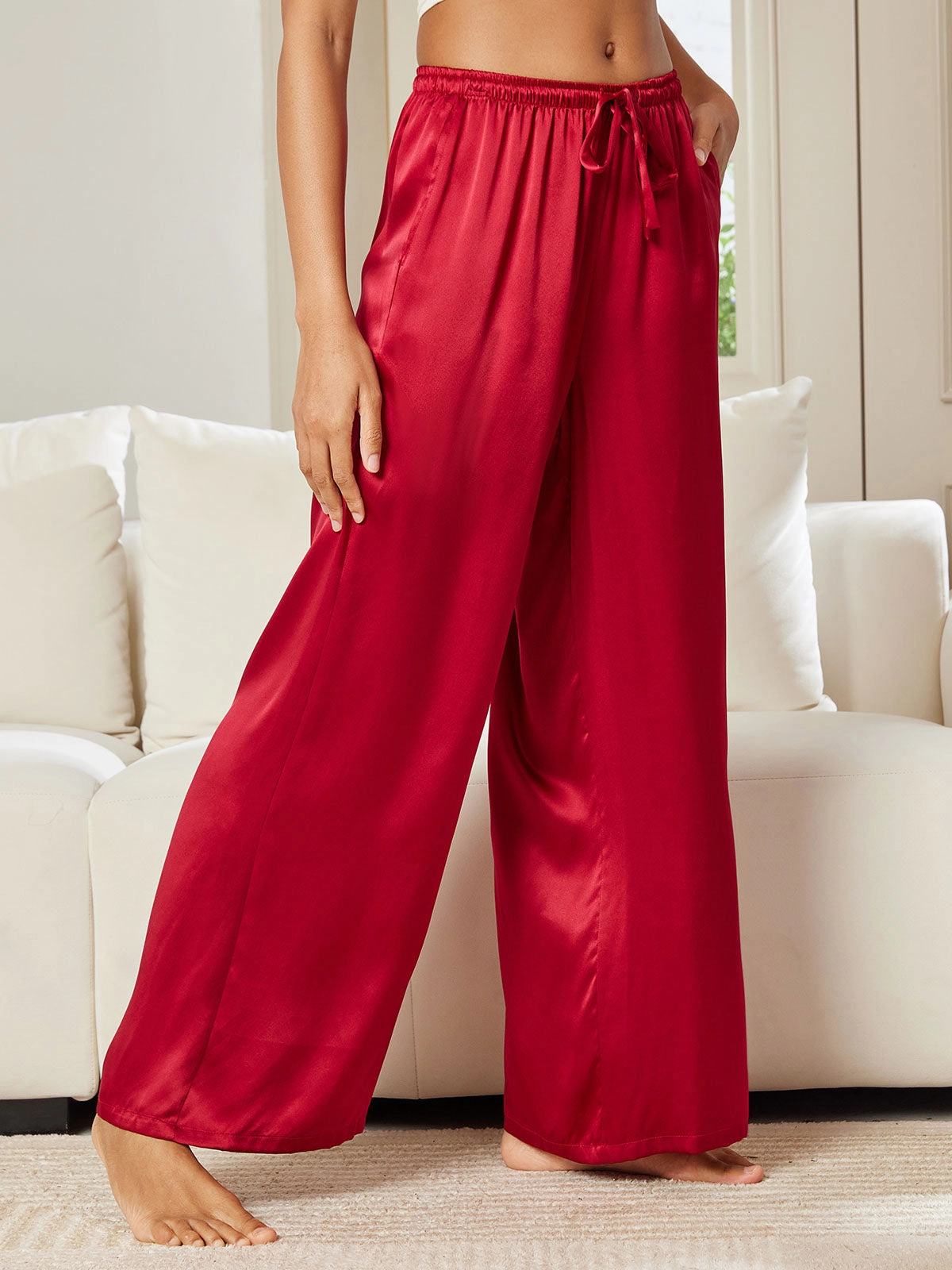 Pure Silk Casual Pants