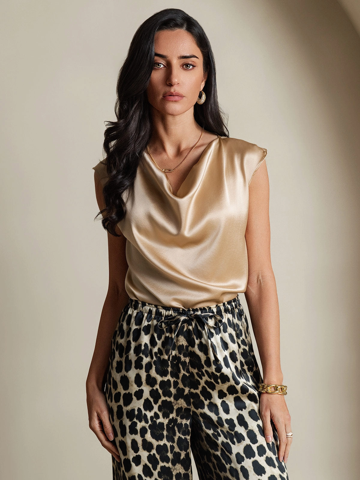 Pure Silk Casual Pants