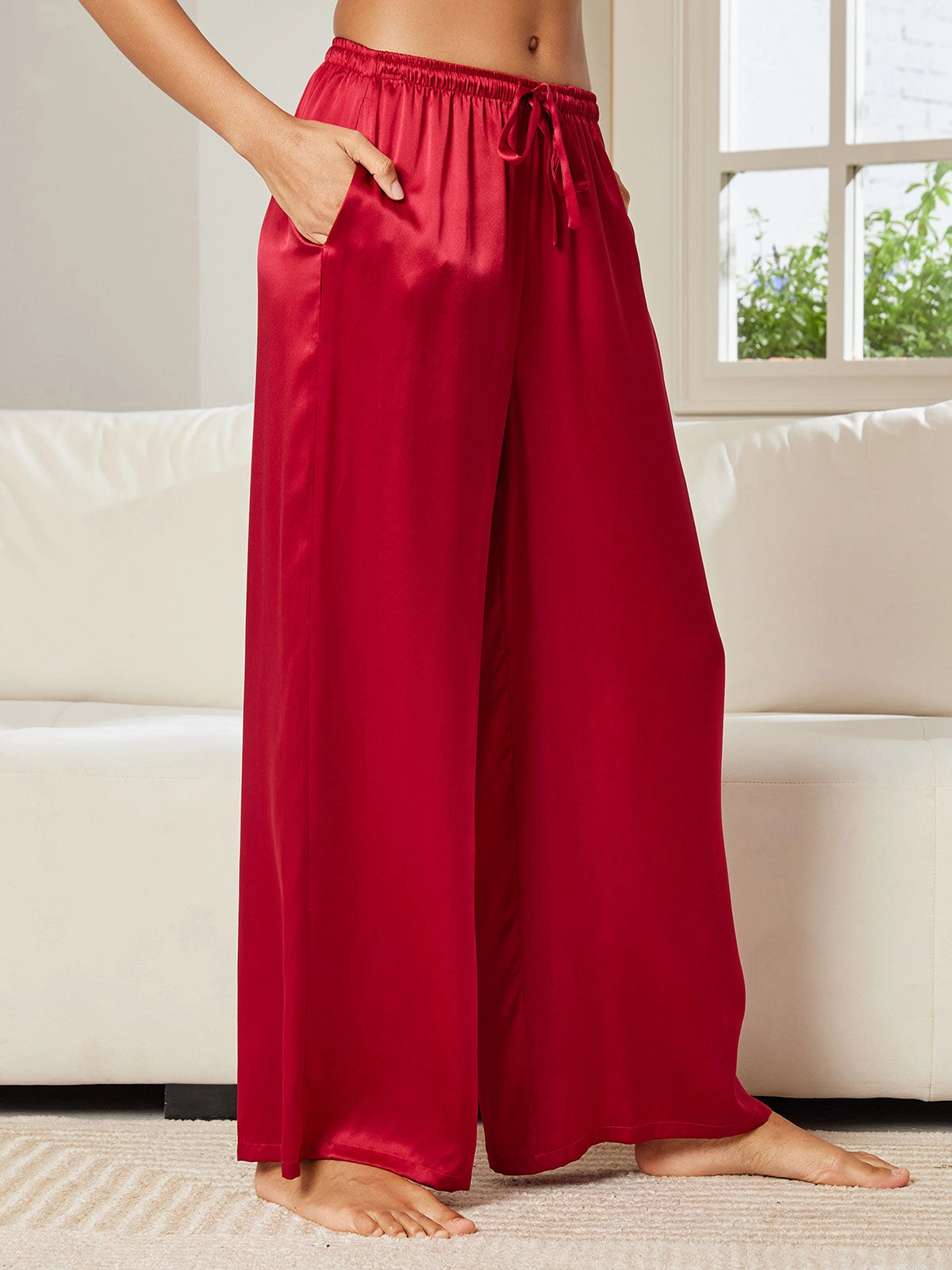 Pure Silk Relaxed Pants