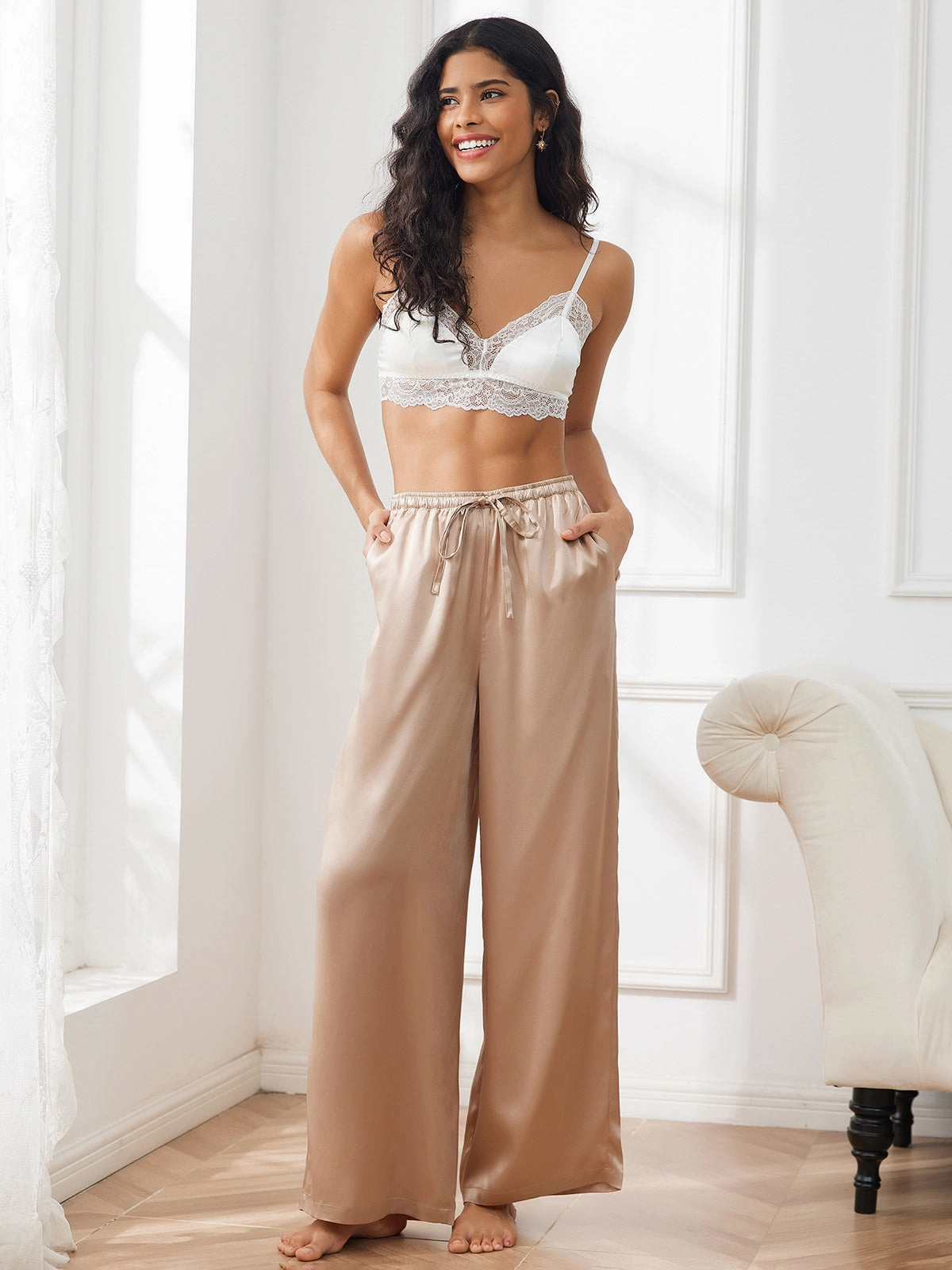 Pure Silk Relaxed Pants