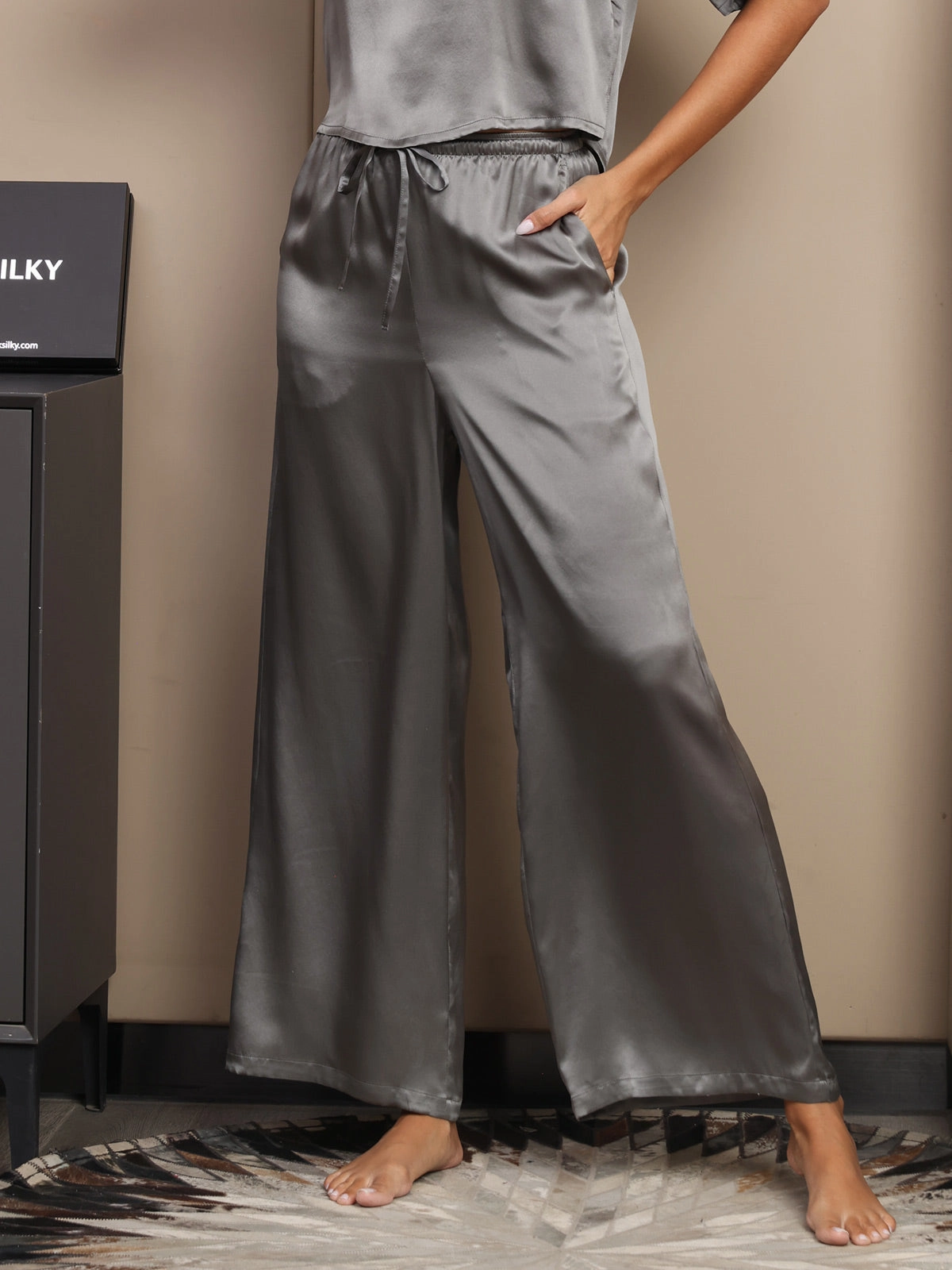 Pure Silk Relaxed Pants