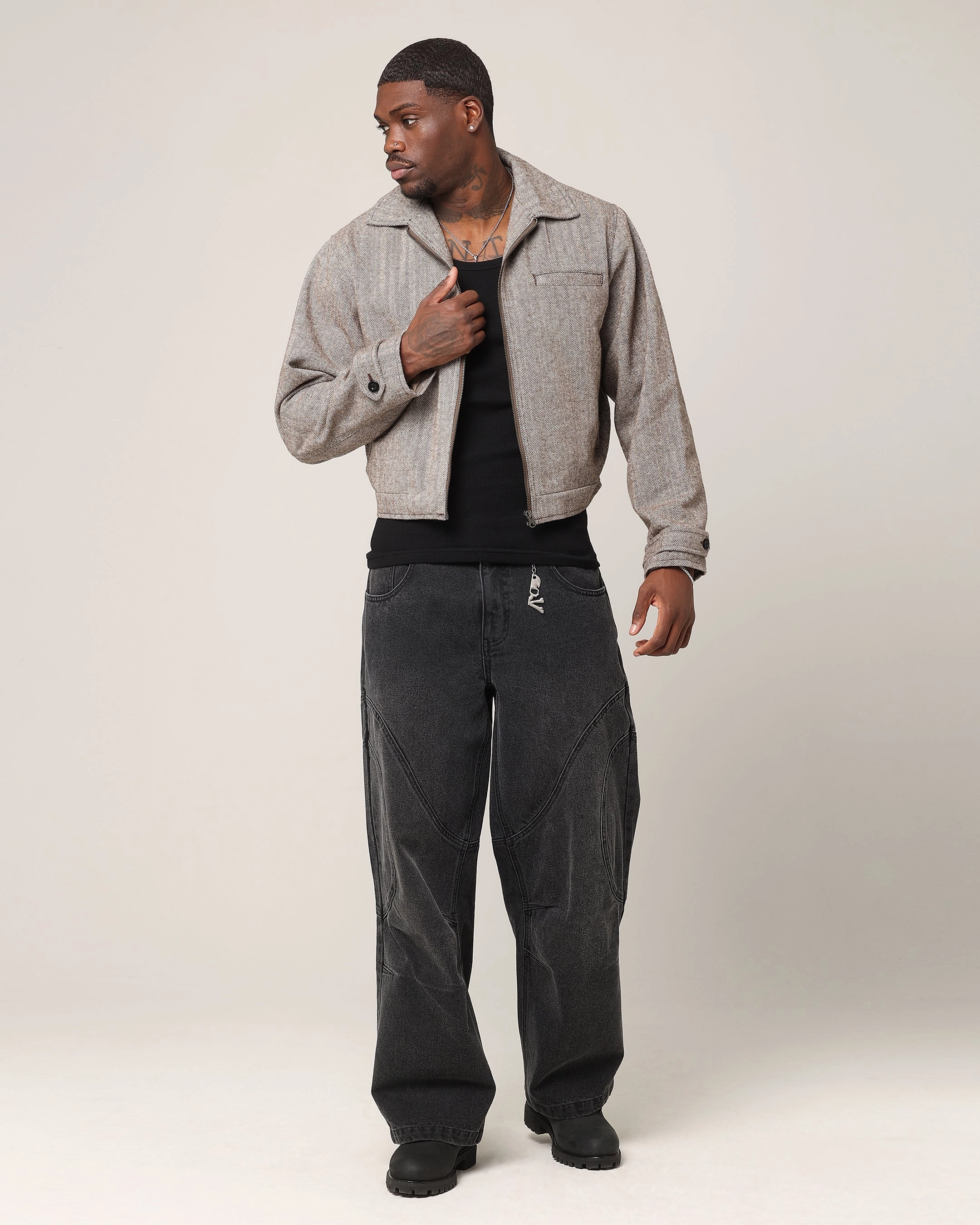 Saint Morta Onyx Panelled Amplus Jeans Black Wash