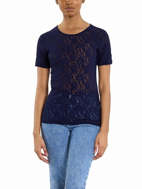 Signature Lace® Short Sleeve Top Navy