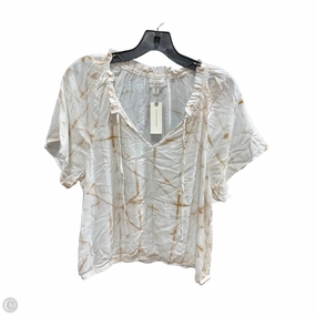 Top Short Sleeve Basic By Cloth & Stone In Tan & White, Size: L
