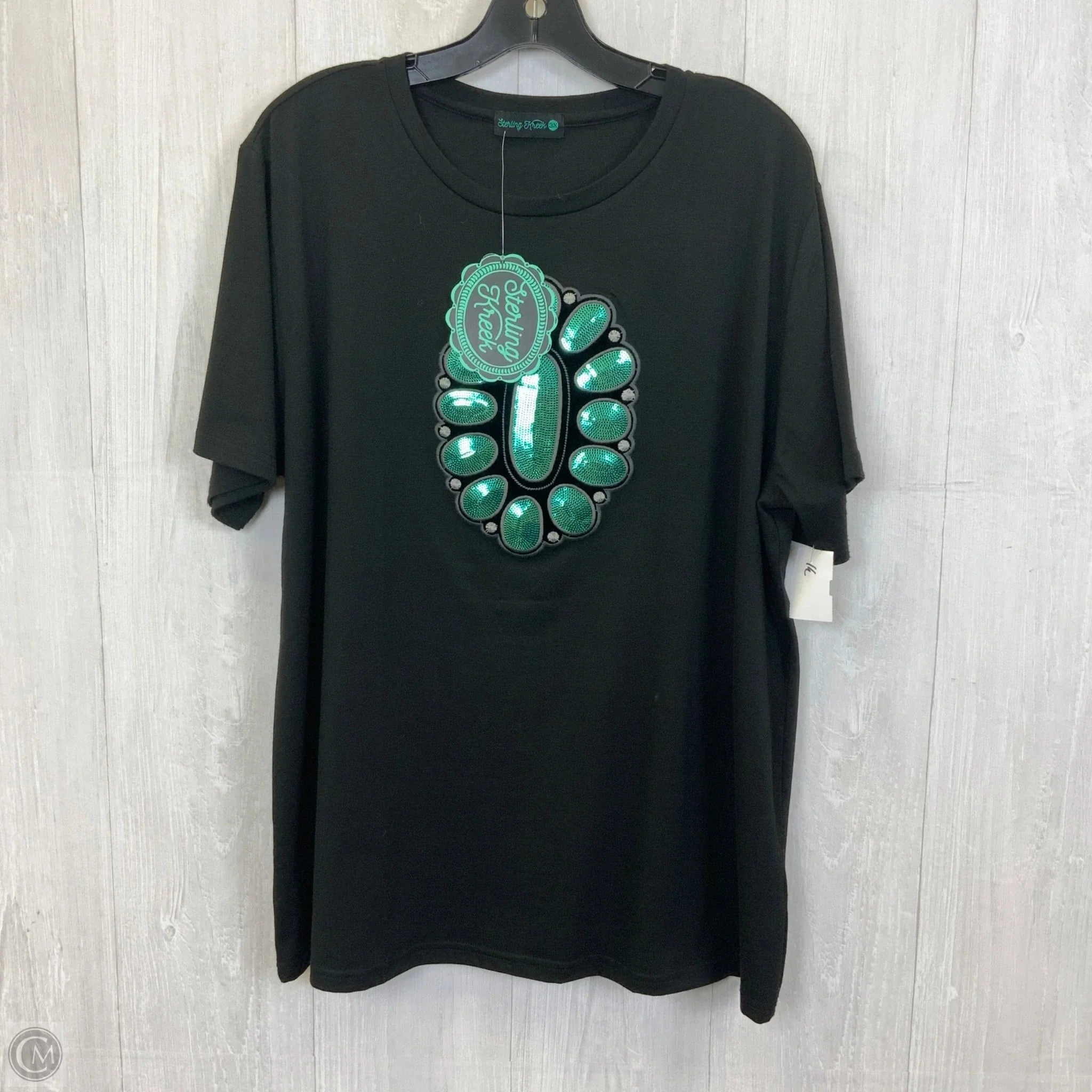 Top Short Sleeve Basic By Clothes Mentor In Black, Size: 3x