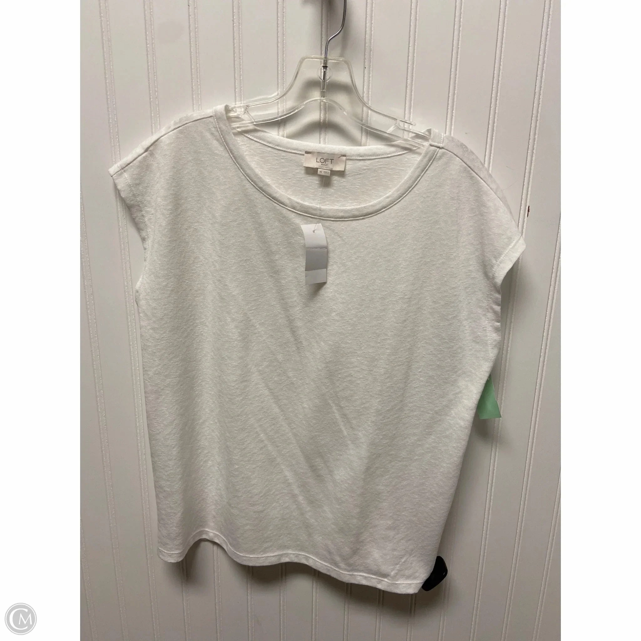 Top Short Sleeve Basic By Loft In White, Size: Xs