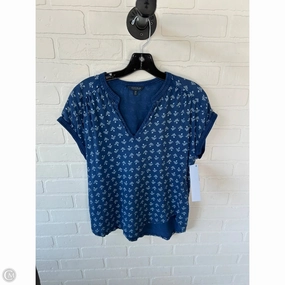 Top Short Sleeve Basic By Lucky Brand In Blue & White, Size: S