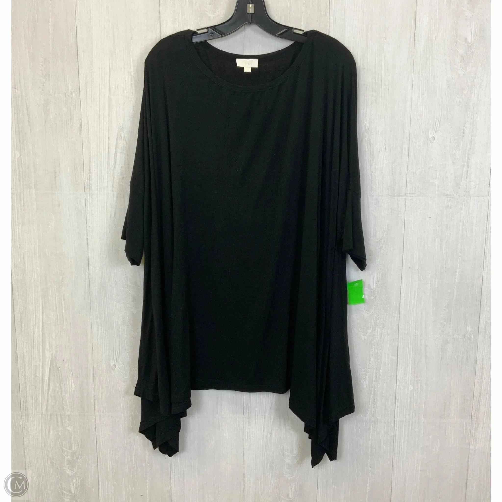 Top Short Sleeve Basic By Oddi In Black, Size: 3x