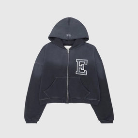 VARSITY OVERSIZED ZIP-UP HOODIE