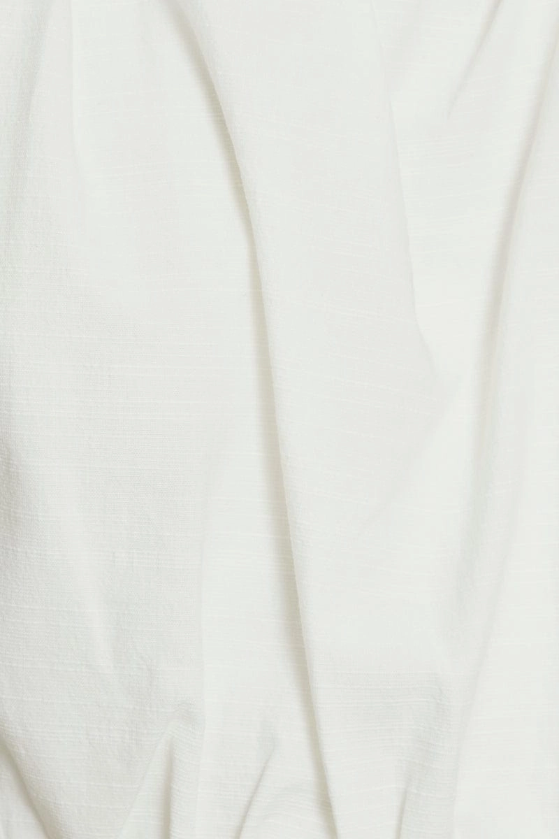 White Crop Top Short Sleeve Off Shoulder