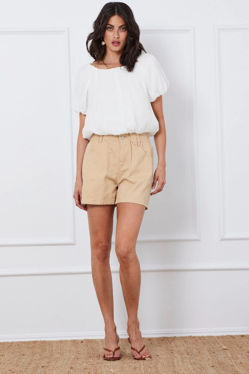 White Top Short Sleeve Round Neck Oversized