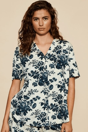 Wilda Short Sleeve Pyjama Shirt Black
