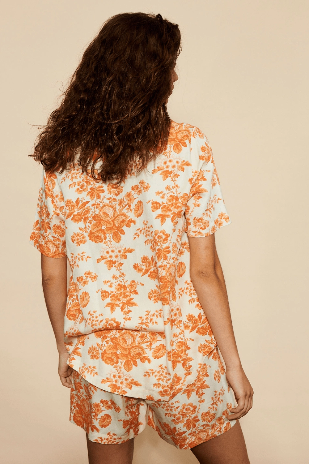 Wilda Short Sleeve Pyjama Shirt Orange