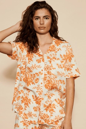 Wilda Short Sleeve Pyjama Shirt Orange